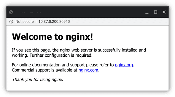 browser window showing nginx welcome message